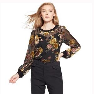 A New Day Velvet Burnout Blouse